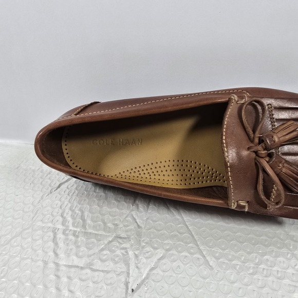 Cole Haan Men 11M Brown Leather Classic Comfort Dress SlipOn Tassel Fringe Shoe - Picture 7 of 10